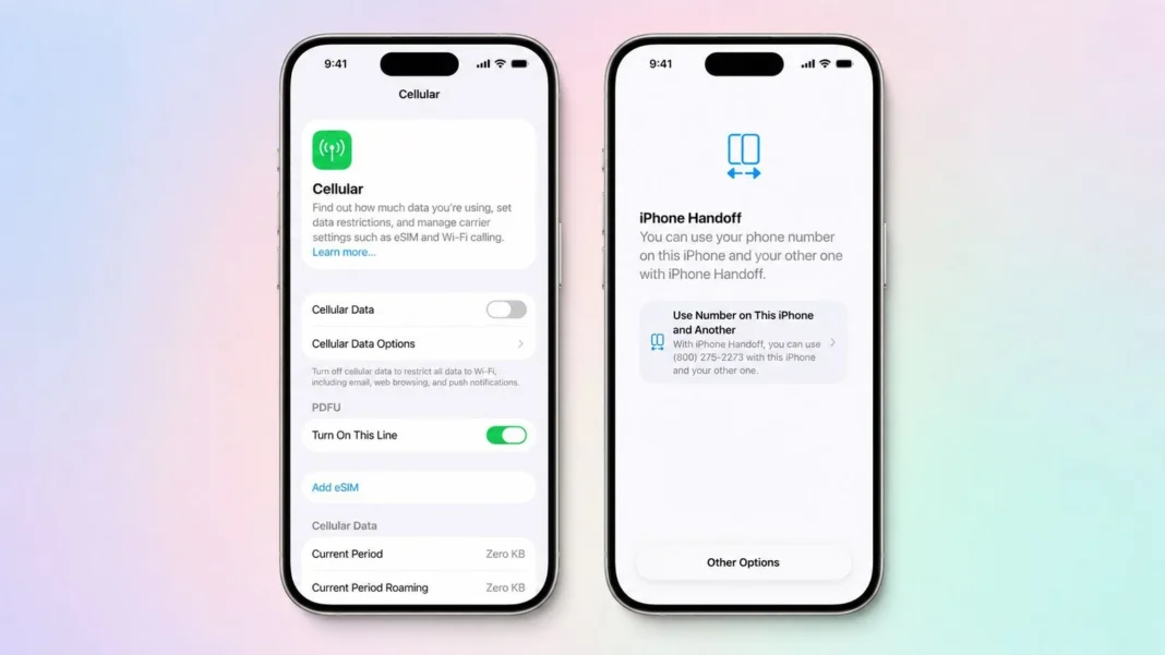 Apple’dan Devrimsel Adım: iOS 27 iPhone Handoff Özelliği Detaylandı! iOS 27 iPhone Handoff menüsü ve hücresel hat ayarları ekranı